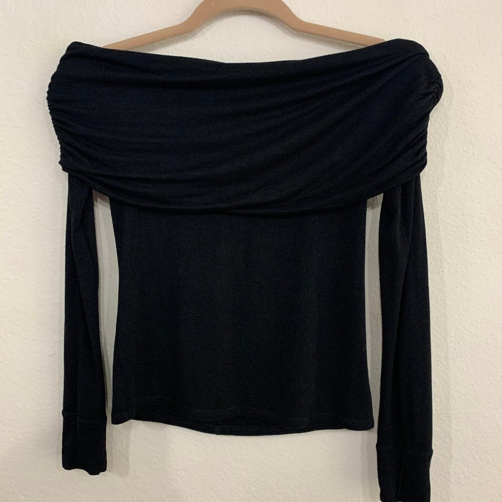 Pitaya Off Shoulder Black Top Size Small